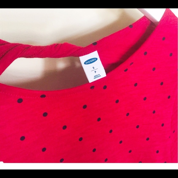 NWT OLD NAVY Twist Back Top With Polka Dot Print & Long Sleeves Red Size Medium - Picture 13 of 14